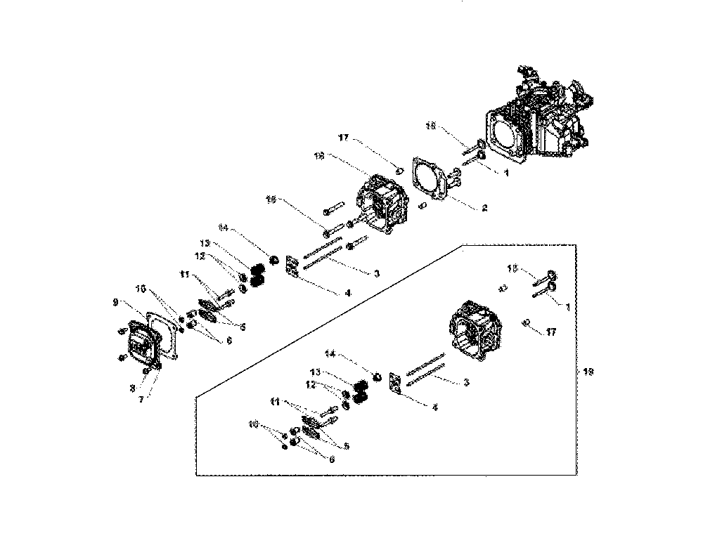 Head/valve/breather Diagram and Parts List for 91738451B  Husqvarna Lawn Mower