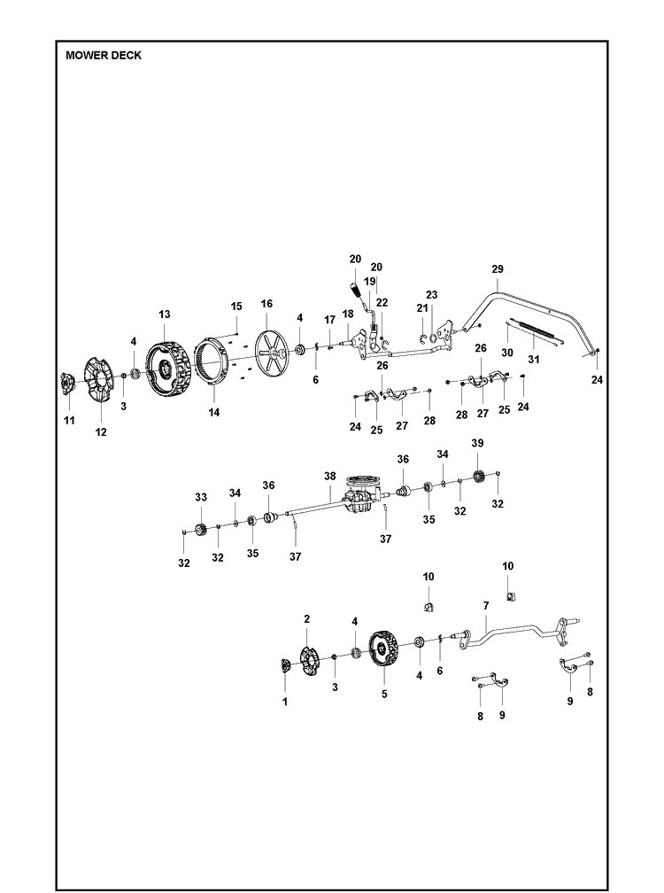Mower Deck / Cutting Deck Diagram and Parts List for LC140S  Husqvarna Lawn Mower