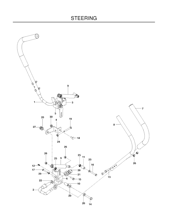 Steering Diagram and Parts List for RZ4219BF (966582201)(2011-02) Husqvarna Lawn Mower
