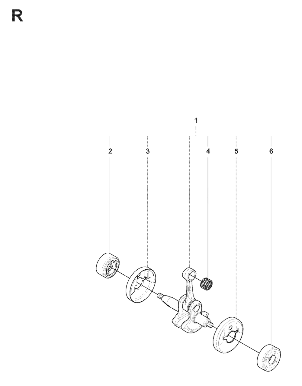 Crankshaft Diagram and Parts List for 327LX 20080900001 - 20090100000 Husqvarna Trimmer