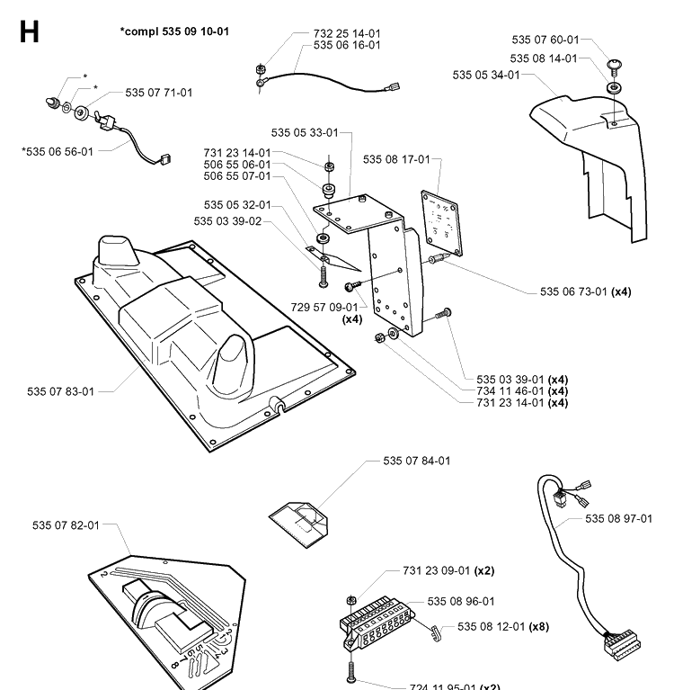 Charging Station 3 Diagram and Parts List for G1 1998-2003 Husqvarna Lawn Mower