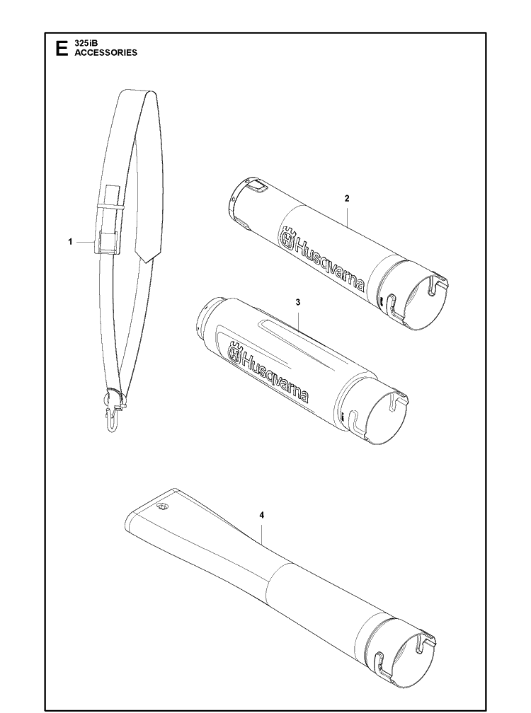 Accessories Diagram and Parts List for 325IB  Husqvarna Leaf Blower / Vacuum