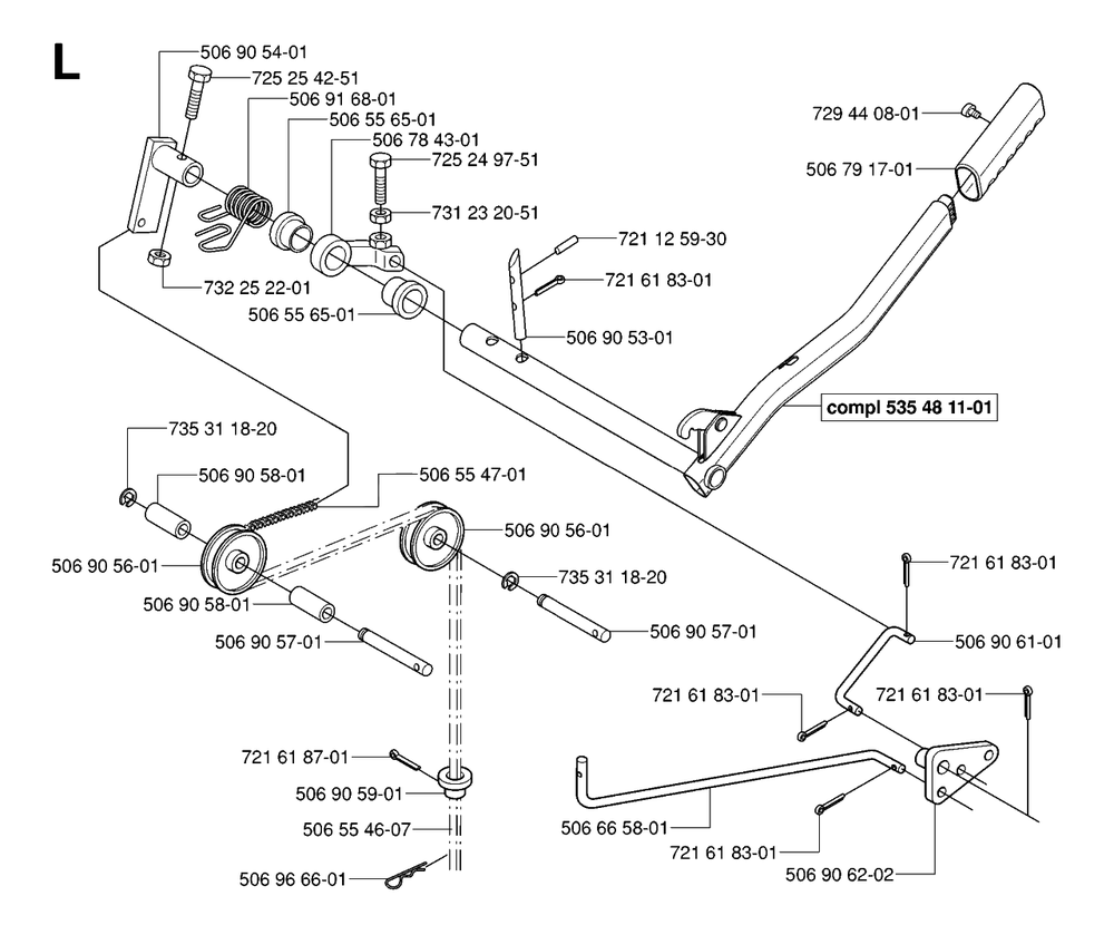 Controls Diagram and Parts List for R16 (953521401)(2006-01) Husqvarna Lawn Tractor