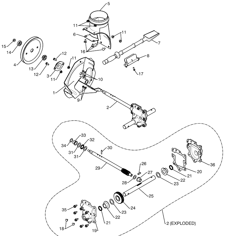 Auger Housing / Impeller Assembly - A Diagram and Parts List for 15530SBXLS (96193004001)(2009-06) Husqvarna Snow Blower