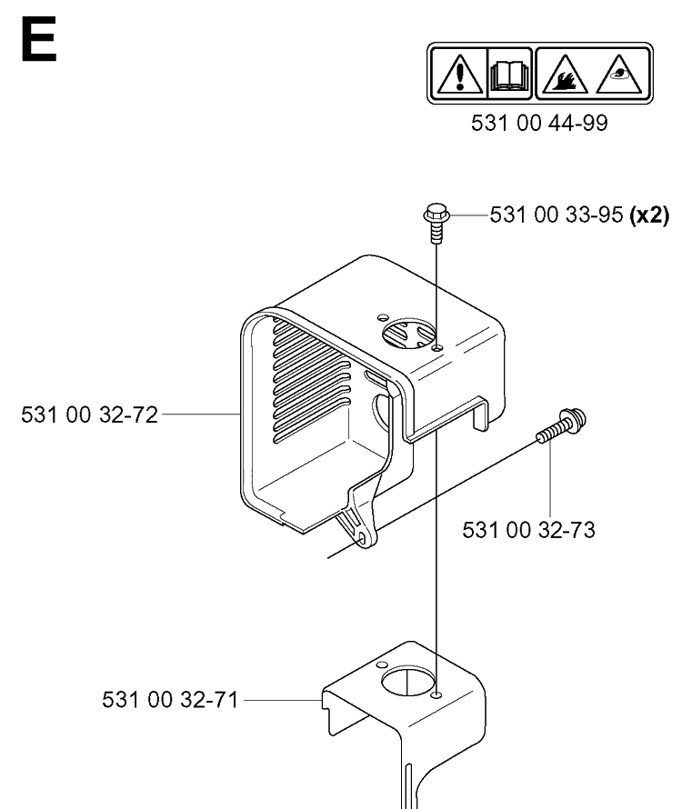 Heat Shield Diagram and Parts List for 141B 20041400001-Current Husqvarna Leaf Blower / Vacuum
