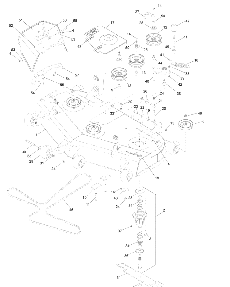 52 Cutting Deck Diagram and Parts List for IZ5223VAN (968999706)(2008-12) Husqvarna Lawn Mower
