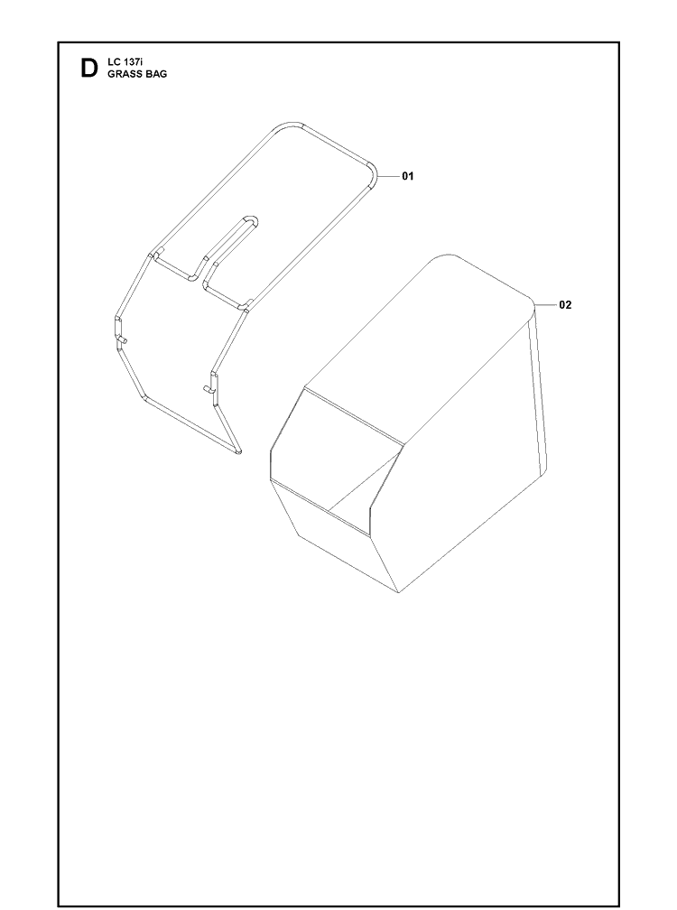 Collector Diagram and Parts List for LC137I (970500901)(970500904) Husqvarna Lawn Mower