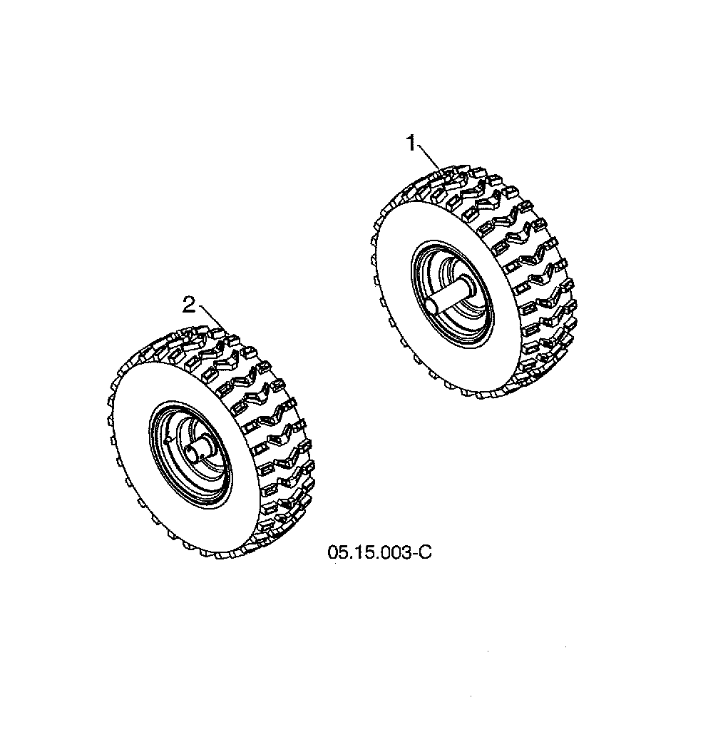 Wheels Diagram and Parts List for ST224P-96193012204  Husqvarna Snow Blower