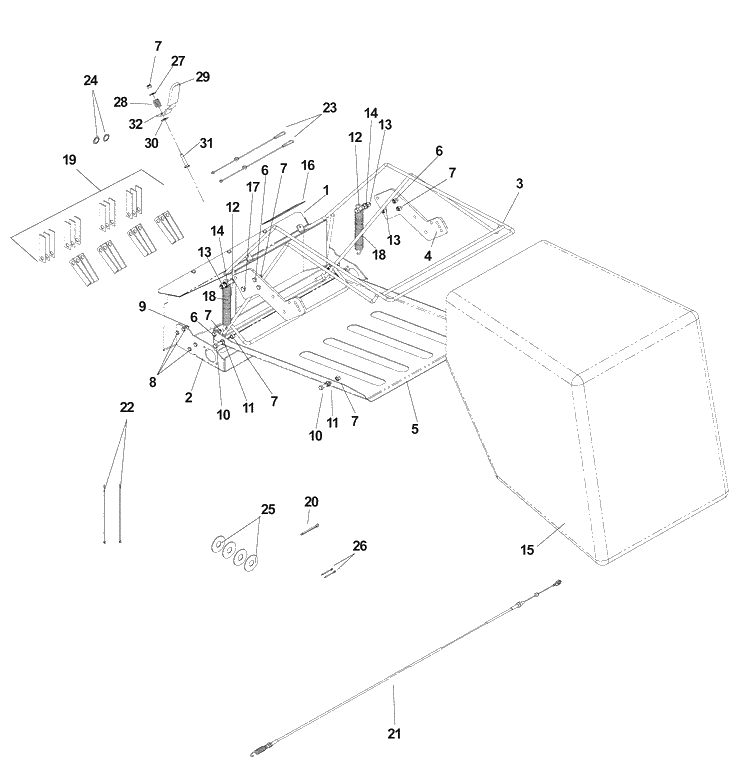 Bagger Assembly Diagram and Parts List for DT22BNR (968999367)(2005-11) Husqvarna Seeder