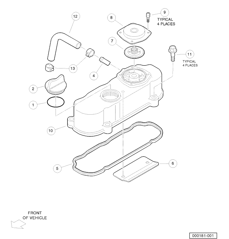 Head Cover Diagram and Parts List for HUV4421DXP 2006-11 Husqvarna Lawn Tractor