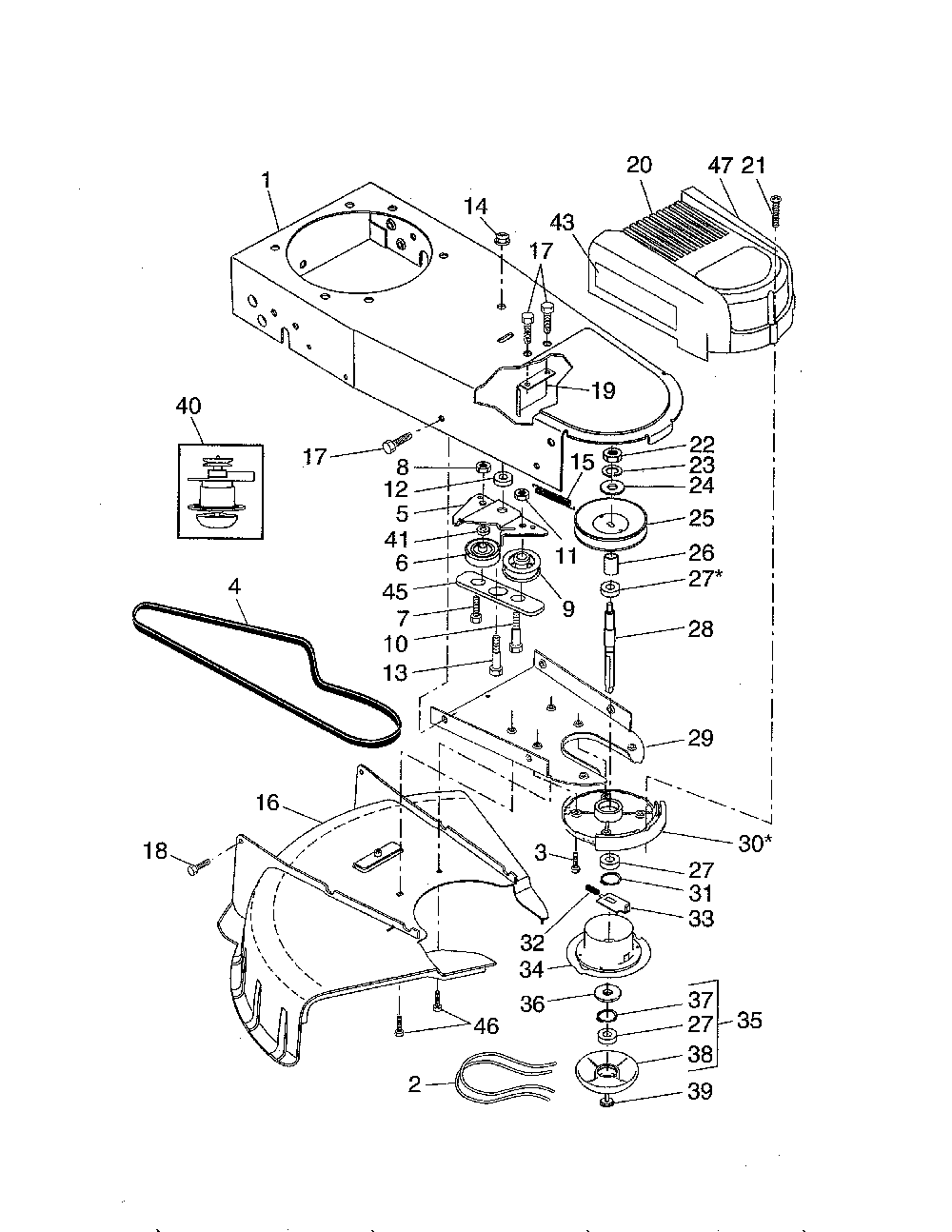Chassis/deflector Diagram and Parts List for 96175000202  Husqvarna Trimmer