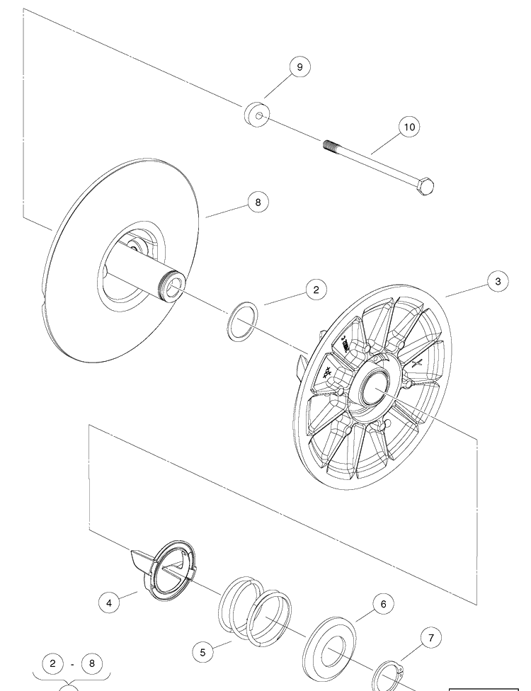 Driven Clutch Diagram and Parts List for HUV4421GXP 2009 Husqvarna Lawn Tractor