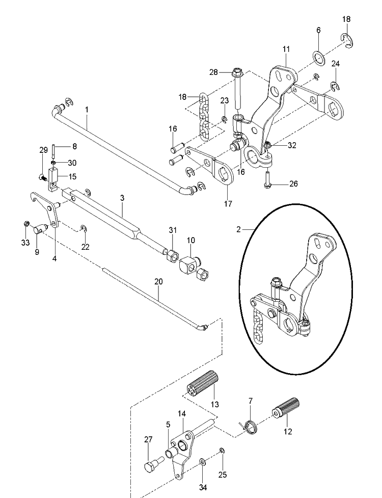 Pedals Diagram and Parts List for PZ29 (9665580100)(2019-05) Husqvarna Lawn Mower