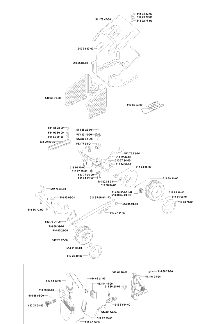 Wheel And Depth Stake Assembly 5 Diagram and Parts List for 43EL ROYAL Husqvarna Lawn Mower