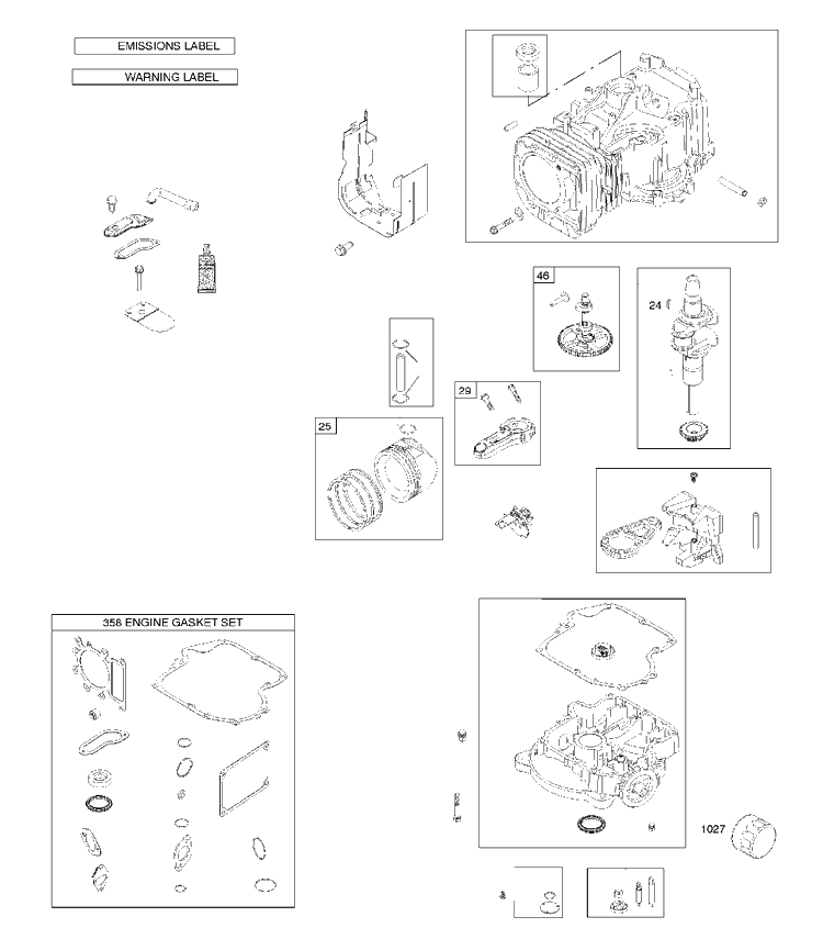 Cylinder Diagram and Parts List for 31U9770001B1 2017-01 Husqvarna Engine