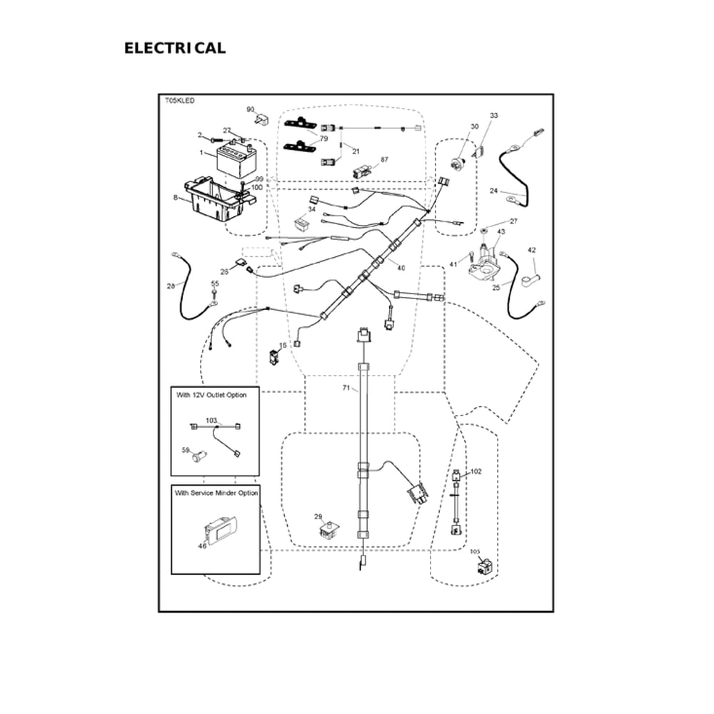 Electrical Diagram and Parts List for 96043032900  Husqvarna Lawn Tractor