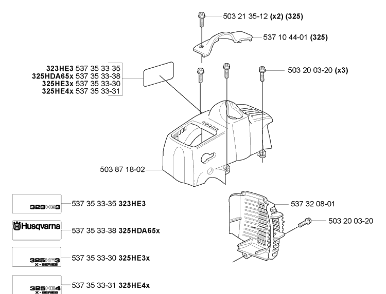 Covers Diagram and Parts List for HA850 2007-01 Husqvarna Hedge Trimmer