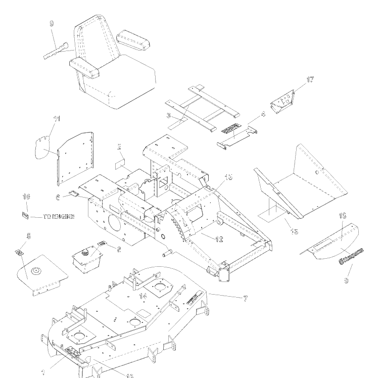 Decals Diagram and Parts List for IZ4817KAA (968999231) S/N 033600000 & Up)(2004-09) Husqvarna Lawn Tractor