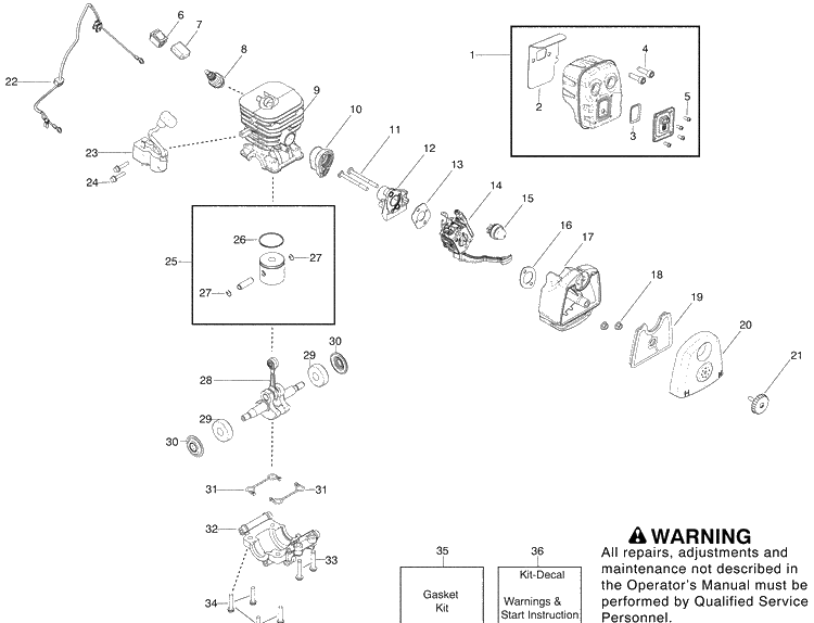 Repair Parts 1 Diagram and Parts List for 125B 2008-10 Husqvarna Leaf Blower / Vacuum