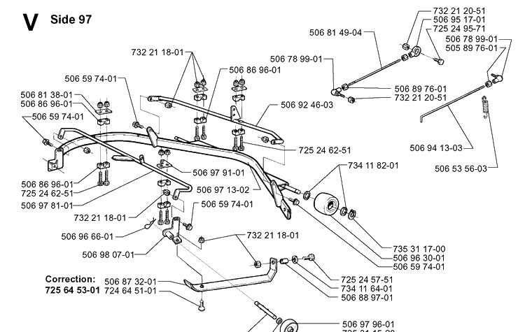 Protection Frame 3 Diagram and Parts List for PR14 2000-02 Husqvarna Lawn Mower