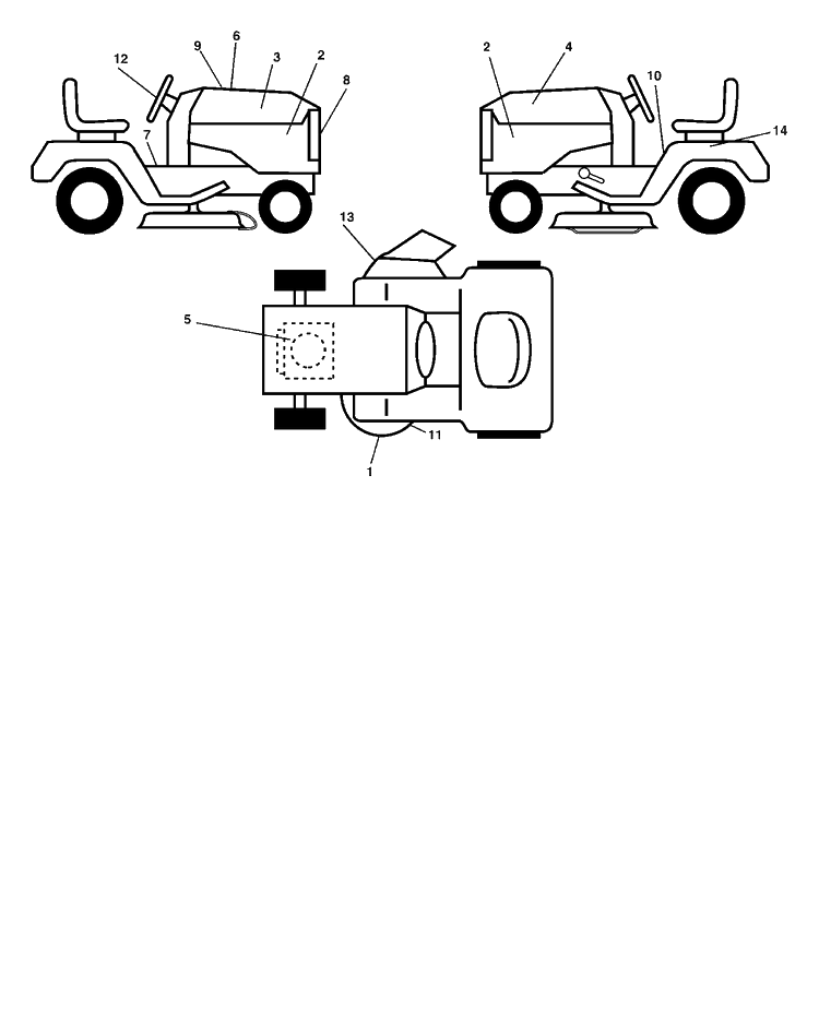 Decals Diagram and Parts List for YTH2148-LO21H48B (954572035)(2005-01) Husqvarna Lawn Tractor