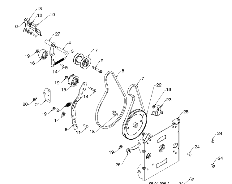Chassis, Engine And Pulleys 1 Diagram and Parts List for ST230P (96193010106)(2019-04) Husqvarna Snow Blower