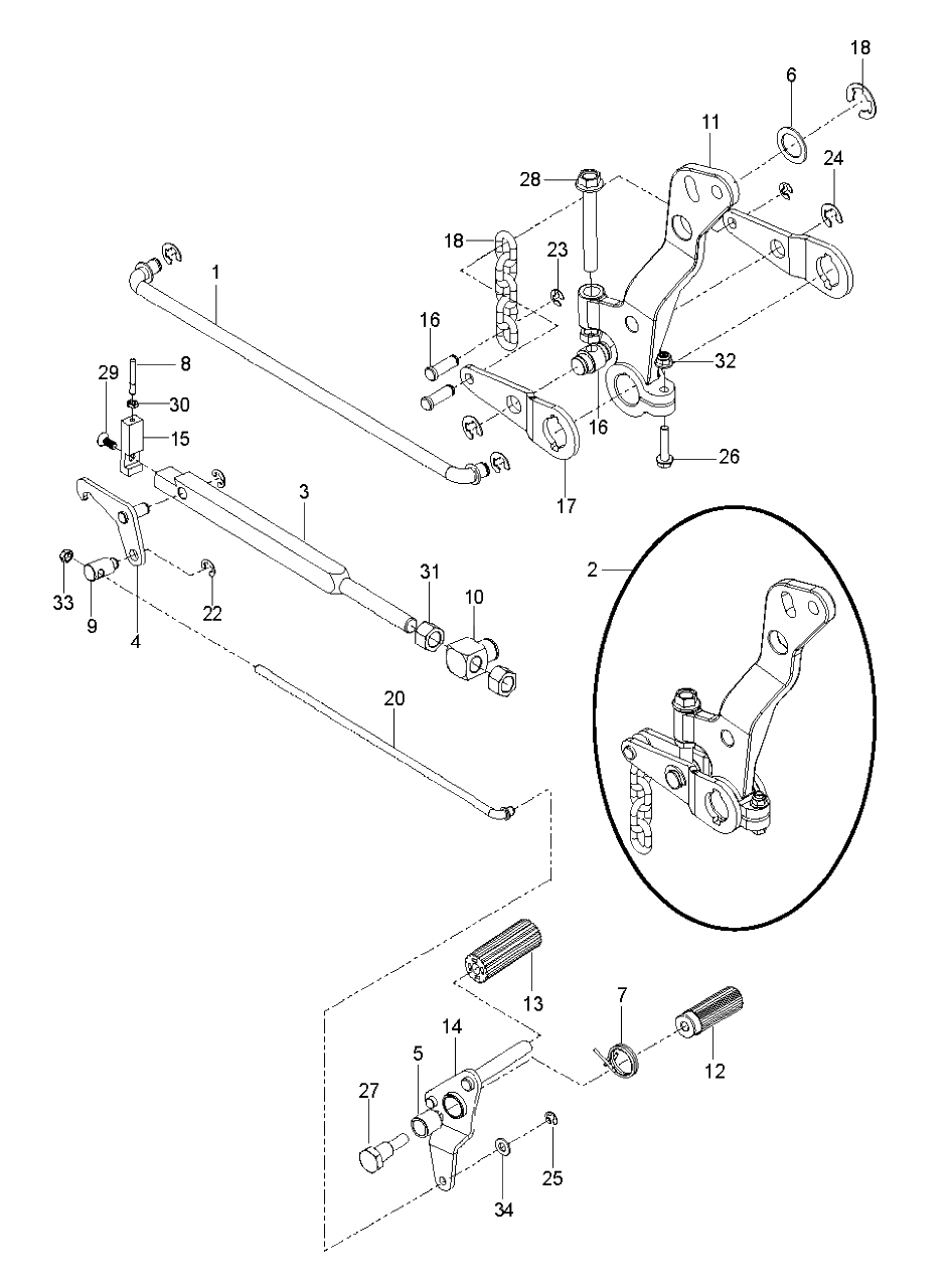 Pedals Diagram and Parts List for PZ29 (966558010-00)(2019-05) Husqvarna Lawn Mower