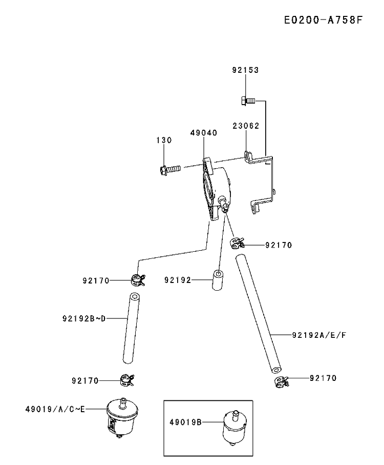Fuel Valve Diagram and Parts List for FX801V-ES00 2017-09 Husqvarna Engine