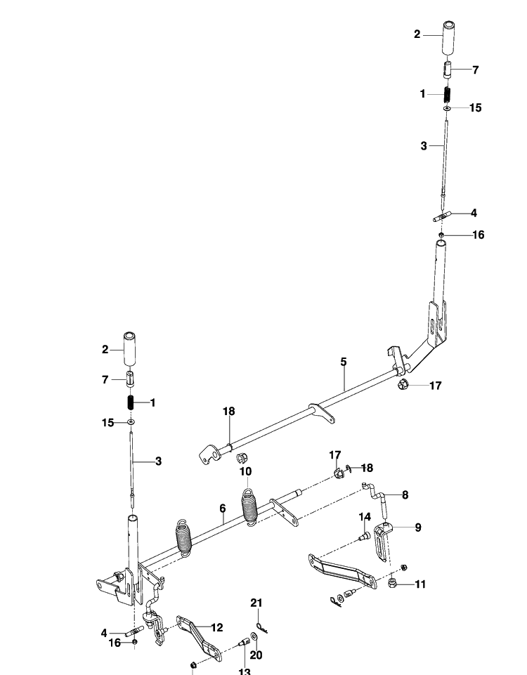 Brake / Lift Diagram and Parts List for EZ4824 (965588401)(2009-09) Husqvarna Lawn Mower