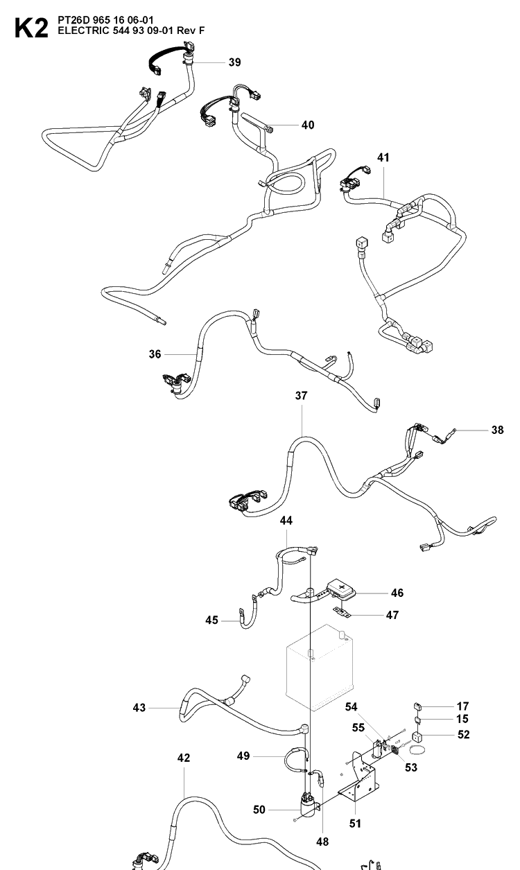 Electrical Diagram and Parts List for PT26D (965160601)(2008-03) Husqvarna Lawn Mower