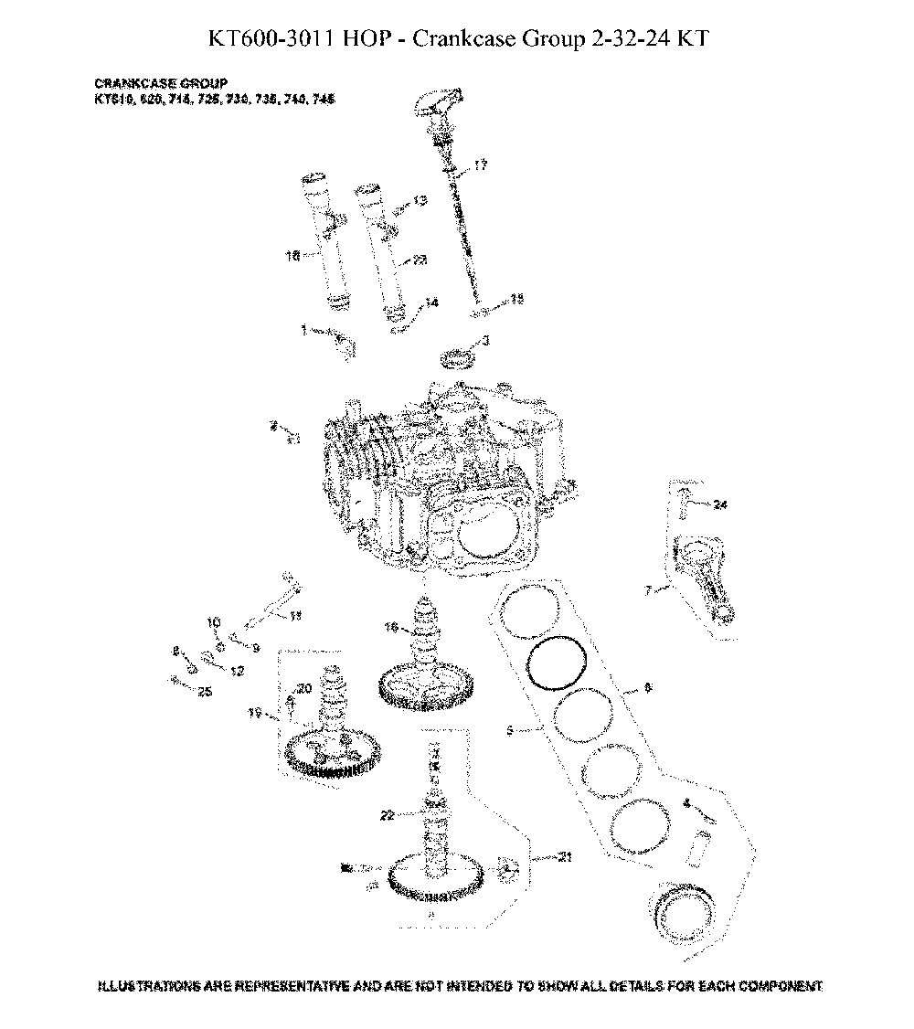 Crankcase Diagram and Parts List for 967924801-00  Husqvarna Lawn Mower