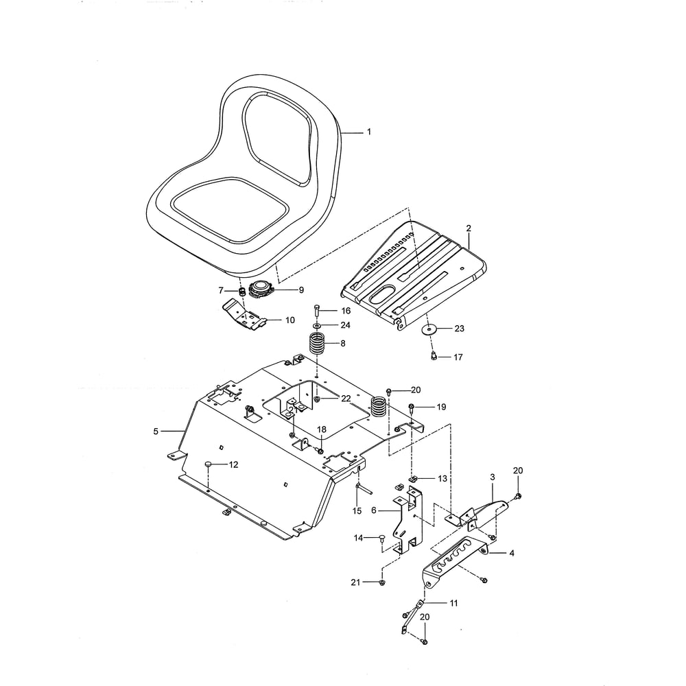 Seat Diagram and Parts List for 91750662  Husqvarna Lawn Tractor