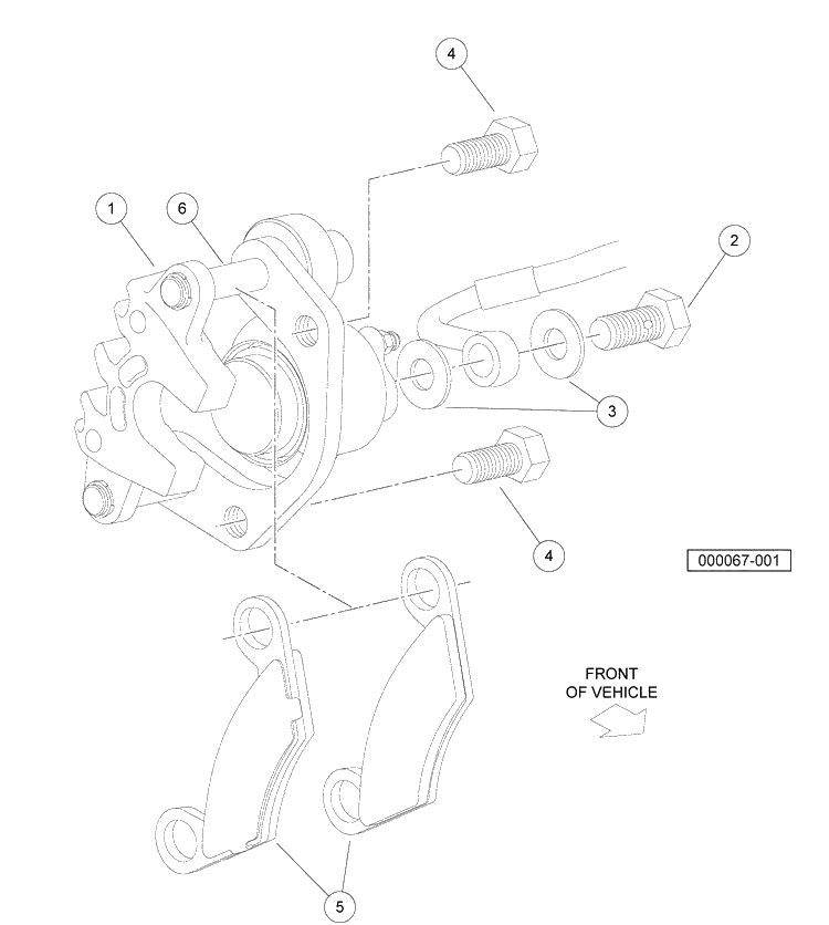 Front Brake Assembly Diagram and Parts List for HUV4420G 2006-11 Husqvarna Lawn Tractor