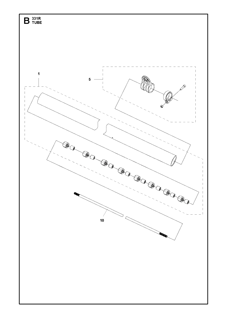 Tube Diagram and Parts List for 331R 20191400001 & Above Husqvarna Brush Cutter