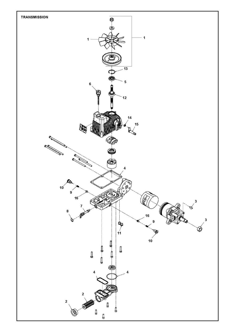 Transmission Diagram and Parts List for XCITETMZ375 Z380 Husqvarna Lawn Tractor