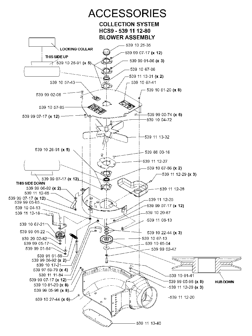 Accessories Diagram and Parts List for IZ5224TLKOA (968999332)(2005-12) Husqvarna Lawn Tractor