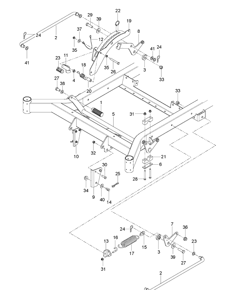 Mower Lift / Deck Lift Diagram and Parts List for MZ54 (96769610200)(2018-04) Husqvarna Lawn Mower