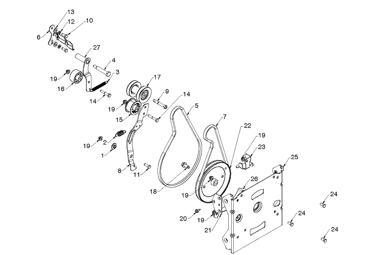 Chassis, Engine And Pulleys 1 Diagram and Parts List for ST224 (97046860100)(2020-05) Husqvarna Snow Blower