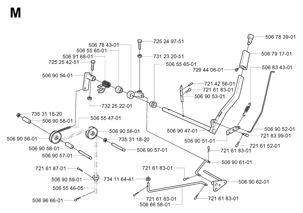 Controls 3 Diagram and Parts List for R11 (953519401)(2004-01) Husqvarna Lawn Tractor