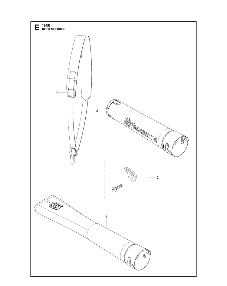 Accessories Diagram and Parts List for 120IB  Husqvarna Leaf Blower / Vacuum