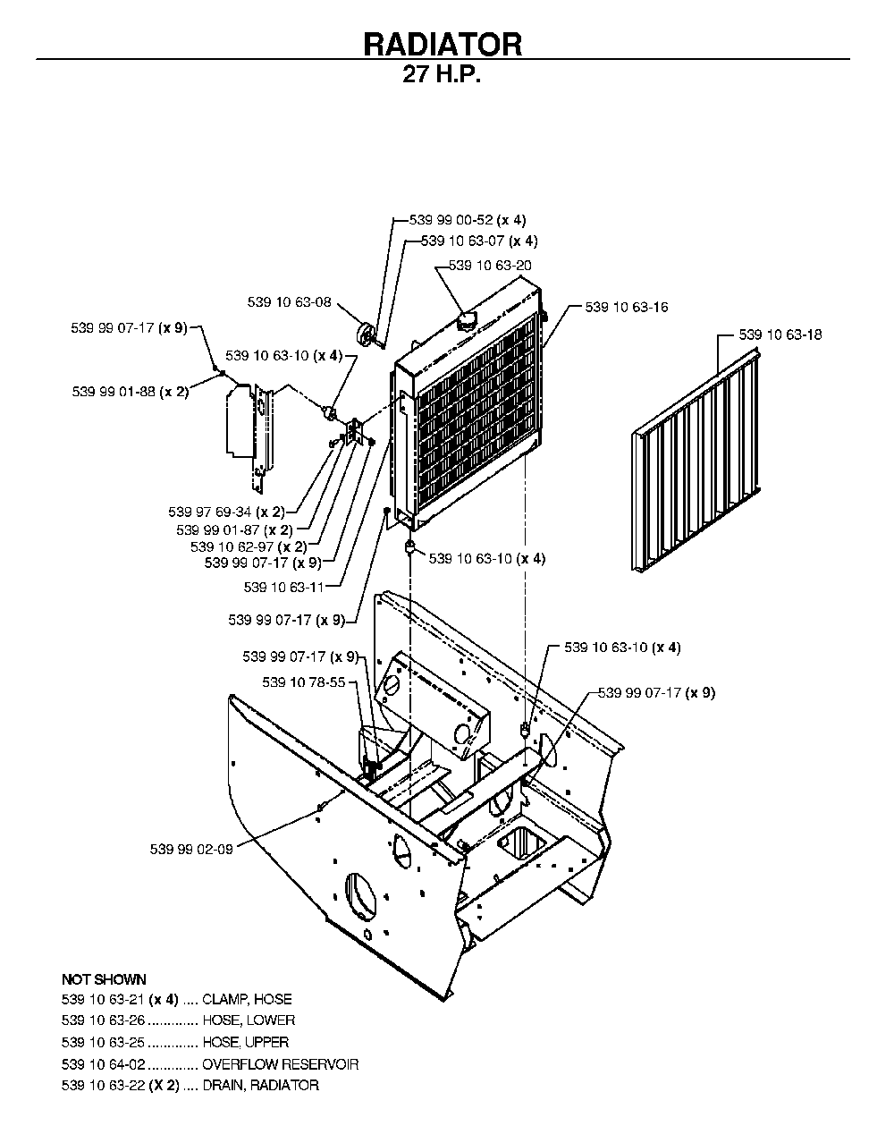 Cooling System Diagram and Parts List for BZ34C (968999316)(2006-04) Husqvarna Lawn Tractor