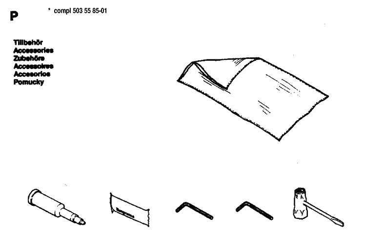 Accessories 2 Diagram and Parts List for 268 19933600001-19970100000 Husqvarna Chainsaw