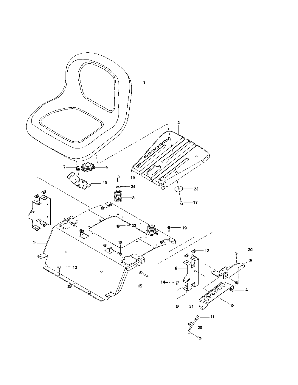 Seat Diagram and Parts List for 967323903-00  Husqvarna Lawn Mower