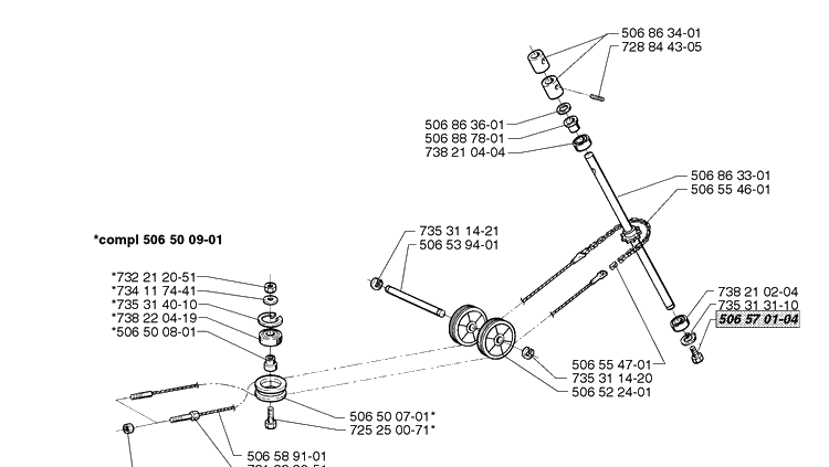 Steering Cable Assembly Diagram and Parts List for RIDER1200 1998-01 Husqvarna Lawn Mower