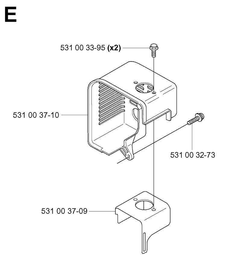 Heat Shield 2 Diagram and Parts List for 155BT 20053300001-Current Husqvarna Leaf Blower / Vacuum
