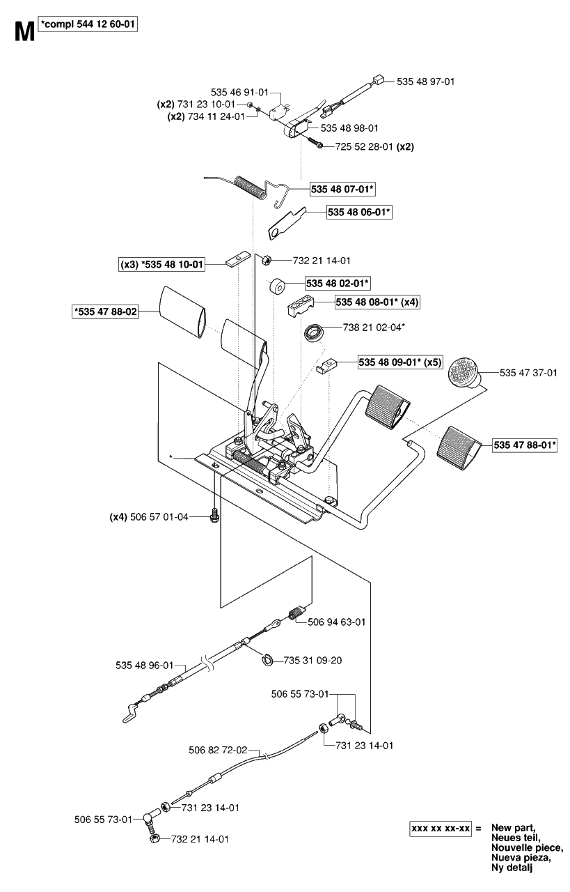 Pedals Diagram and Parts List for R15-V2AWD (965080101)(2006-01) Husqvarna Lawn Tractor