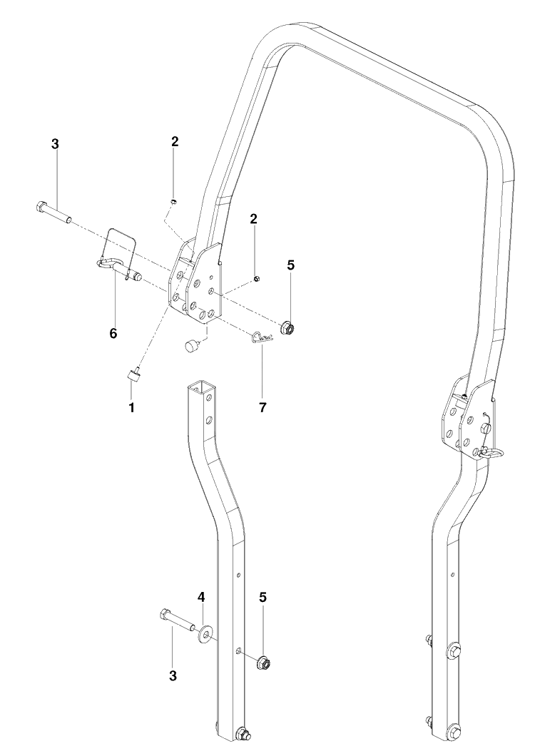 Protection Frame Diagram and Parts List for PZ6029FX (966061201)(2010-01) Husqvarna Lawn Mower
