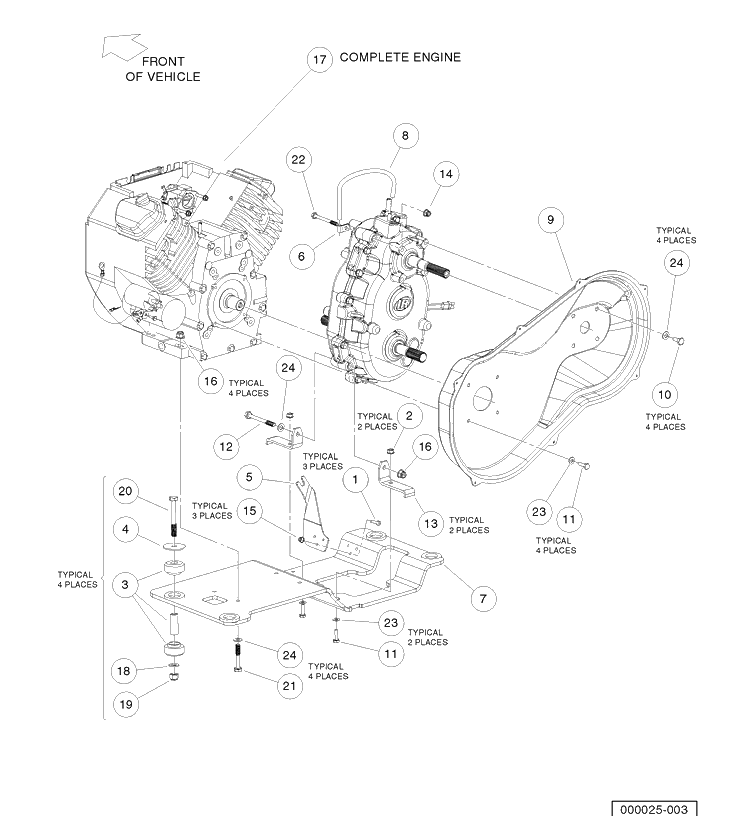 Honda Gx620 Gasoline Engine Mounting Diagram and Parts List for HUV4421GXP 2006-11 Husqvarna Lawn Tractor