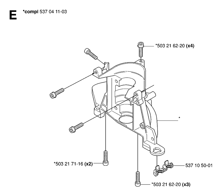Crankcase Diagram and Parts List for 323HD60 20062300001-20081400000 Husqvarna Hedge Trimmer
