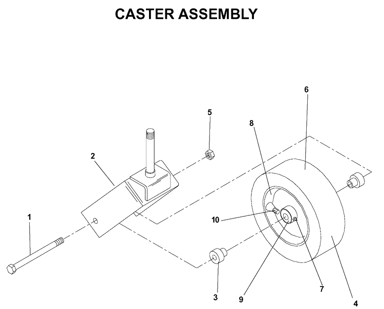 Casters Diagram and Parts List for BZE7234D (033600000 and Up)(2005-02) Husqvarna Lawn Mower